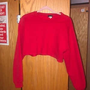 Crop Red Sweatshirt